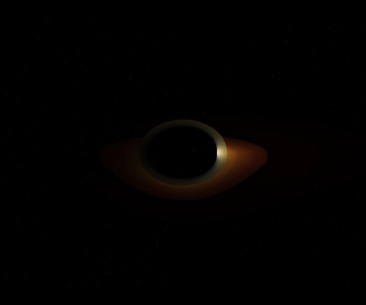 Ray-traced simulation of a black hole with an inclined accretion disk